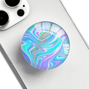 Clear Phone Grip with Expanding Kickstand,Cell Smartphones Collapsible Stand Gold Blue Purple Design for Phone