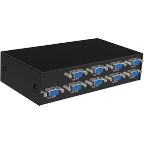 8 Port VGA Video Switcher 8 in 1 Out 4 in 1 Out Bi Directional Intervible Convertible Sharer Computer Host خارجي VGA TV Monitor Switch Switch Switch 1 مضيف في وقت واحد