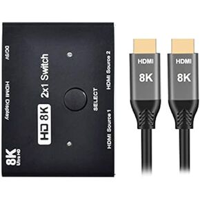 NFHK DP DisplayPort 2.0 Bi-Direction 2x1 Switch Splitter Selector Hub Support HDCP SST Extended 16K@60hz 4K@240hz Convertor