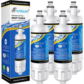 EXCELPURE ADQ36006101 Replacement for LG LT700P, Kenmore 9690,46-9690, RWF1200A, LFXC24726S,SP-LE700, LFXS24623S, RFC1200A, LFXC24726D, HDX FML-3, ADQ36006102, Refrigerator Water Filter, 4PACK