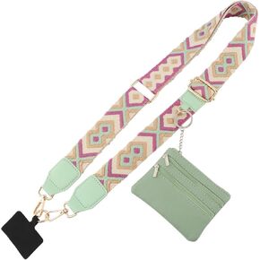 Kakalote Phone Strap with Wallet,Non Theft Phone Lanyard with Zippered Pouch,Quick Release Heavy Duty Crossbody Phone Strap for Women Girls ﻿