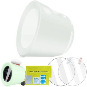 3 Pack Accessries for Nintendo Sound Clock Alarmo, Includes 1pcs Night Light Silicone Case and 2pcs HD Clear Screen Protector, Full-Body Protection, Anti-Scratch, Fluorescent Green