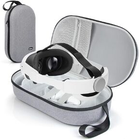 Pulchra Large Hard Carrying Case Compatible with Meta Quest 3/2, Oculus Quest 3/2, PICO4 VR Headset, Headstrap, Touch Controllers, Battery Pack, Adapter Accessories Travel Home Storage Cases