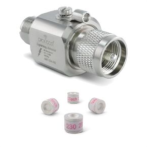 Proxicast Coaxial Lightning Arrester/Suppressor with PL-259 & SO-239 (M/F) Connectors and 4 Replacement Gas Discharge Tubes