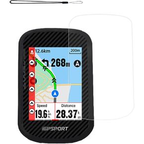 Case for iGPSPORT BSC300T Wireless Bike Computer GPS, WUNIAK Soft Silicone Protective Portable Scratch Shock Resistant Shell Case with Screen Protector and Lanyard，Black
