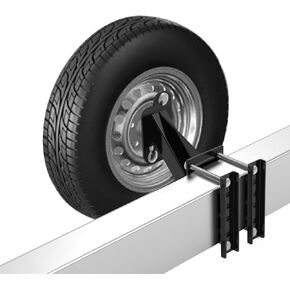 Qualward Spare Tire Mount Bracket for Trailer, Spare Tire Carrier Powder Coat Steel Black, Fits Most 4 & 5 & 6 Lugs Wheels on 4", 4.5'', 4.75'', 5" or 5.5" Bolt Patterns
