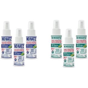 No Natz and No Mosquitoz Botanical Bug Repellents, Hand-Crafted and DEET-Free, Non-Greasy Formula, 2 Ounce Spray Bottles, 3-Pack