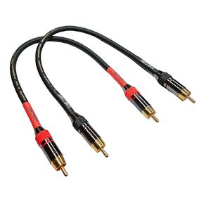 Sam&Johnny Low Noise RCA Cables, 1 Foot High-Fidelity Audio Short RCA Cable, 2 Pack Double Shielding RCA Patch Cable for Home Theater, Amplifier, Audio Systems, Speakers, HDTV