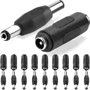 12/24V DC Female to Female Coupler 5.5mm x 2.5mm Male to Male Jack Connector Socket Wire Extender for CCTV LED Light Strip Car Audio Audio-Video Equipment MP3/MP4 Player Note Book DVR