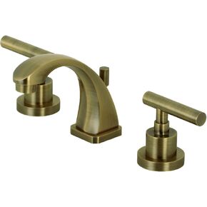 Kingston Brass KS4943CML Manhattan 8" Widespread Bathroom Faucet, Antique Brass