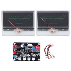 2Pcs VU Meter, Backlit Adjustment Power Amplifier, dB Meter with Driver Board for DIY, Recording Studio, Home Audio, Car Audio Conversion
