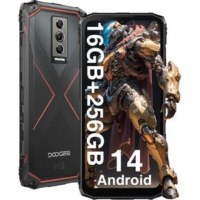 DOOGEE Blade 10 Pro Rugged Phone Unlocked,16GB+256GB Rugged Smartphone,6.56" 90Hz Screen, 5150mAh Battery, 50MP Camera, 4G Dual SIM Android 14 Phones, IP68/IP69K Waterproof Smartphone, NFC/OTG/GPS