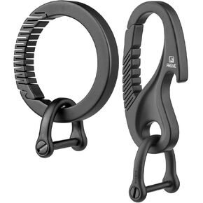 TISUR Titanium Round Carabiner Clip +TISUR Titanium Carabiner Key Holder
