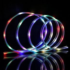 Light up iPhone Charger Cord with 17 Lighting Modes [MFi Certified] Color Changing Lights with Switch Control RGB Strip, iPhone 14/13/12/11 Pro Max/XS/XR/X/8/7/6S/SE/iPad (6 FT)