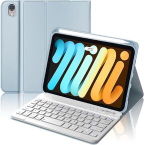 Keyboard Case for iPad Mini (A17 Pro) 7th Generation/6th Gen 8.3 Inch,Slim and Lightweight,Detachable Wireless Keyboard Folio Case with Pencil Holder for iPad Mini 7/6 (Green)