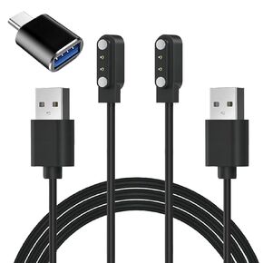 VeryFit Smart Watch Charger, 2-Pack/3.3FT Magnetic Charging Cable for Veryfit Smart Watch ID208, ID207, IDW13, ID208 Plus, IDW19, ID205L, ID206 and More