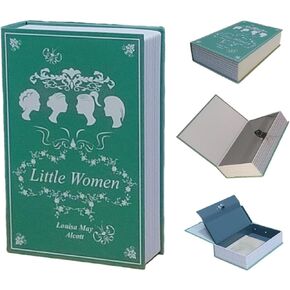 Book Safe With Key Lock,Hidden Safe with Cosmetic Bag,Book Safe Lock Box,Secret Compartment Book lock Box For Valuables,Hollowed Out Book Anti-Theft Safe. (The Little Women)