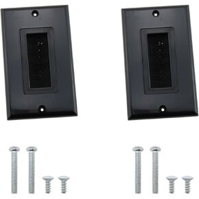 DGZZI 2PCS 70MM/2.76Inch Cable Feedthrough Insert Single Brush Wall Plate Black Threading Brush Panel Suitable for Speaker Coax HDMI Network and Phone Cable