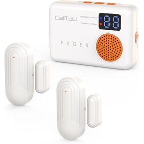 CallToU 1000FT Wireless Door Sensor, Potable Door Alarms for Dementia, Adjustable Volume Door Open Chime (2 Sensor + 1 Receiver), CC28DS16-21
