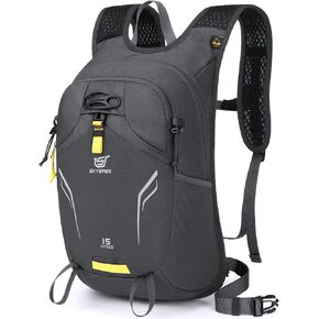 Skysper صغير المشي لمسافات طويلة على الظهر 15L يوم خفيفة الوزن حزمة السفر Daypack للنساء الرجال (أسود) in Kuwait