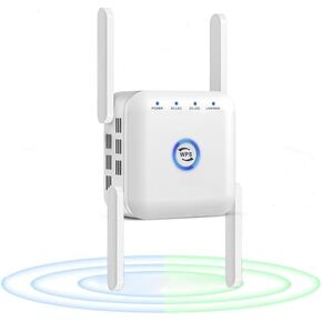 WiFi Extenders Signal Booster, 2024 Release WiFi Repeater for Home Dual Band 5GHz/2.4GHz 1200Mbps, Wireless Internet Repeater Covers Up to 10000 Sq.ft, with Ethernet Port,1-Tap Setup - White