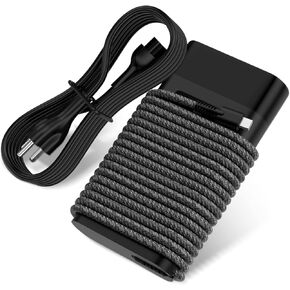 New Slim HP 65W USB C Laptop Charger Replacement for HP Spectre x360, Envy, Chromebook, Elitebook x360, Pavilion, Elite x2 Travel Computer Type C AC Adapter Power Cord Braided