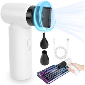 Duster Air Air Compressed ، Duster Air Electric ، نظافة شاغرة محمولة مع ضوء LED ، مجموعة تنظيف لوحة المفاتيح ، 80000 دورة في الدقيقة 1500 مللي أمبير في الساعة قابلة لإعادة الشحن القابلة لإعادة الشحن للوحة مفاتيح الكمبيوتر السريعة