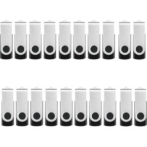 Bulk USB Flash Drives - 8GB Flash Drives 10 Pack Black and 4GB USB Flash Drive 10 Pack Black, USB 2.0 Thumb Drive Pendrive Jump Drives Multipack for Data Storage, Photo Transfer and Backup