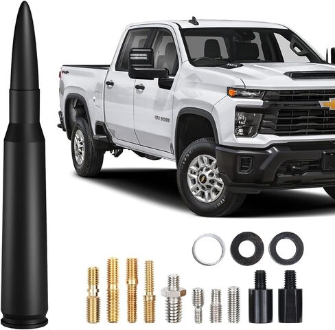 5.3inch Car Short Antenna Fit for Chevy Silverado & GMC Sierra Trucks 50 Cal Truck Antenna Accessories(Black) in Saudi Arabia