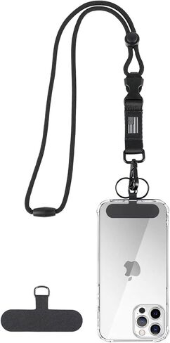 Daygos Breakaway Lanyards لشارات الهوية - الحبل الرئيسي القابل للفصل السلامة مع علم الولايات المتحدة الأمريكية ، حبل حزام عنق قابل للتعديل لحامل البطاقة والمفاتيح ، الأسود ، 1pcs in Kuwait