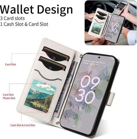حالة الهاتف ASUWISH لـ Google Pixel 6A 5G 2022 غطاء محفظة مع واقي شاشة زجاجية ومزودة بحزام معصم الحبل الحبل الحبل in Kuwait
