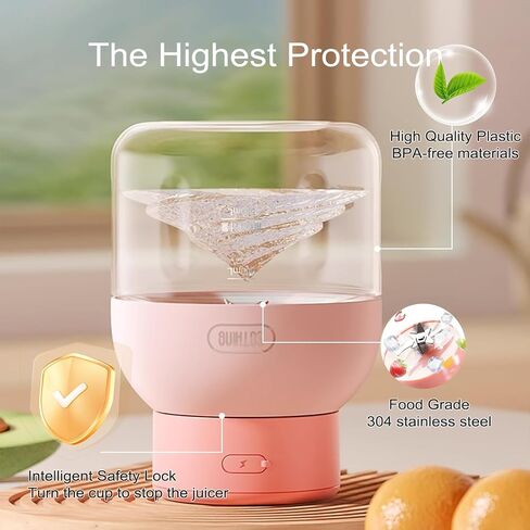 Portable Blender, Personal Blender for Shakes and Smoothies, 27oz Cup with 10 Blades, Shoulder Strap and Lid with Straw, Type-C USB Rechargeable, Dishwasher Safe Parts, BPA Free, Pink in Saudi Arabia