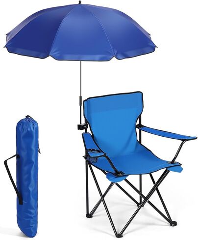 1 مجموعة كرسي الشاطئ مع كرسي التخييم المظلة قابلة للطي المظلة مع مشبك عالمي كبير محمول للهواء الطلق في الصيد التخييم المشي لمسافات طويلة الشاطئ in Kuwait