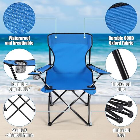 1 مجموعة كرسي الشاطئ مع كرسي التخييم المظلة قابلة للطي المظلة مع مشبك عالمي كبير محمول للهواء الطلق في الصيد التخييم المشي لمسافات طويلة الشاطئ in Kuwait