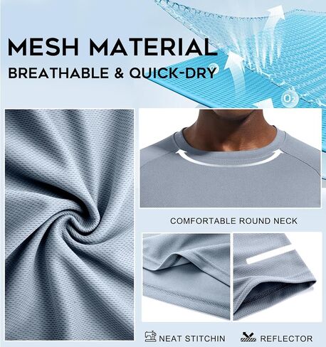 Holure Men's Mesh Quick-Dry Short Sleeve Workout T-Shirt in Kuwait
