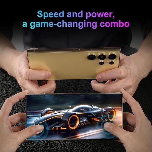 C24 Ultra,5G Unlocked Cell Phone,8+512GB Memory Android Phone, 120Hz, 108MP Zoom Camera, Android 14 Smartphone, Built-in G Pen, 6.8“ HD Screen,6800mAh Battery Life, Dual SIM/Face ID/GPS(yellow) in Saudi Arabia