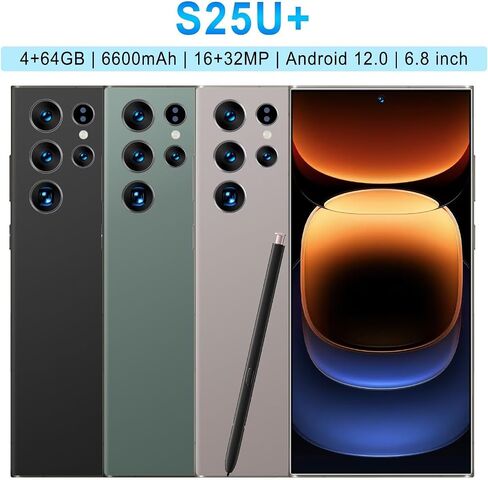 S25U+ Unlocked Cell Phone, 64GB Smartphone, Unlocked Android, 6.8 inch, New 10 Core Processor, Long Battery Life, Edge-to-Edge Display, Include Pen, US Version, 2025, Titanium Gold in Saudi Arabia