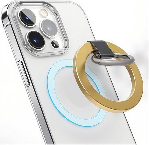 NXVX Magnetic Phone Ring Holder for MagSafe, Strong Magnetic Ring Compatible with iPhone 16 15 14 13 12 Series, Pro, Pro Max, Plus, MagSafe Accessories, (Gold) in Saudi Arabia