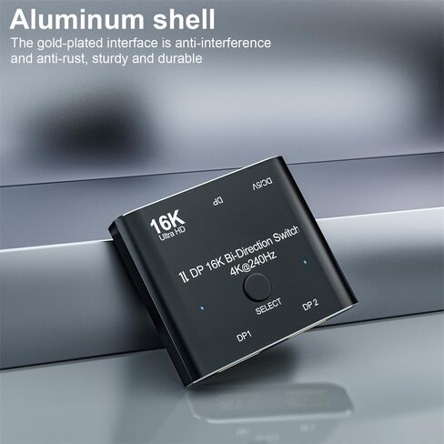 NFHK DP DisplayPort 2.0 Bi-Direction 2x1 Switch Splitter Selector Hub Support HDCP SST Extended 16K@60hz 4K@240hz Convertor in Saudi Arabia