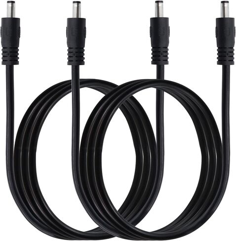 DC 5.5x2.1mm Power Adapter Cable 3.3FT DC 5521 Male to Male Extension Cord 12V DC Wire for Security Camera, LED Strip, CCTV IP Surveillance. 2-Pack (Male to Male) in Kuwait