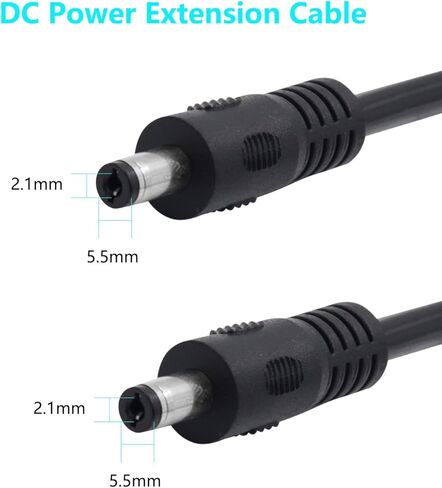 DC 5.5x2.1mm Power Adapter Cable 3.3FT DC 5521 Male to Male Extension Cord 12V DC Wire for Security Camera, LED Strip, CCTV IP Surveillance. 2-Pack (Male to Male) in Kuwait