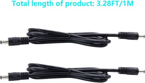 DC 5.5x2.1mm Power Adapter Cable 3.3FT DC 5521 Male to Male Extension Cord 12V DC Wire for Security Camera, LED Strip, CCTV IP Surveillance. 2-Pack (Male to Male) in Kuwait