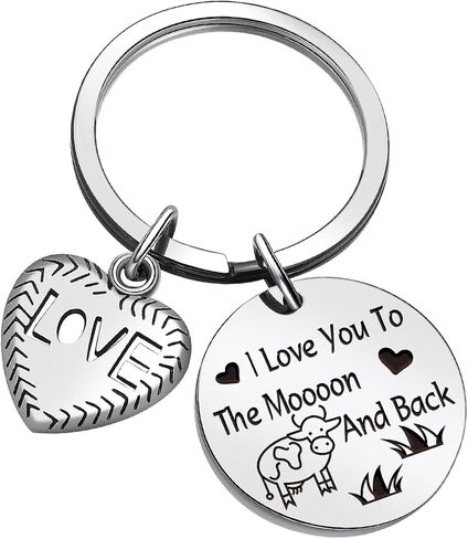 ZQEOU Cow Theme Keychain Sister Gift Cow Farmer Keychain Husband Gift Niece Gift Cow Mother Keychain Wife Gift in Saudi Arabia
