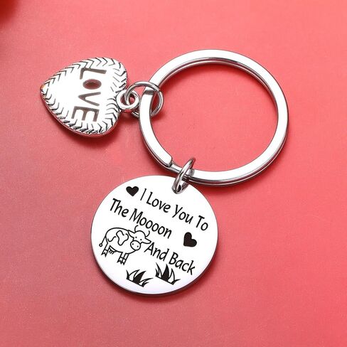 ZQEOU Cow Theme Keychain Sister Gift Cow Farmer Keychain Husband Gift Niece Gift Cow Mother Keychain Wife Gift in Saudi Arabia