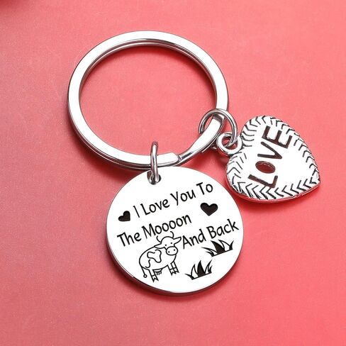 ZQEOU Cow Theme Keychain Sister Gift Cow Farmer Keychain Husband Gift Niece Gift Cow Mother Keychain Wife Gift in Saudi Arabia