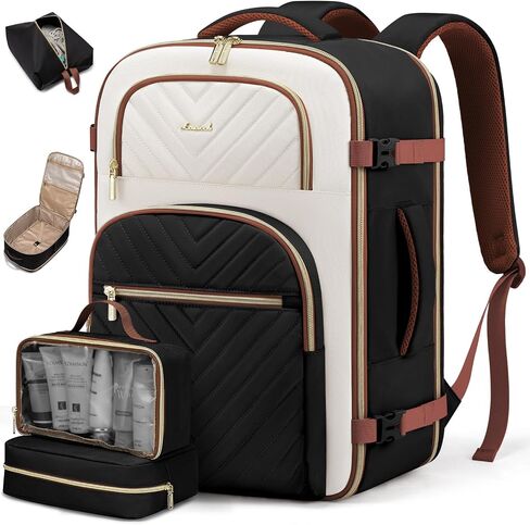 LOVEVOOK Travel Backpack Carry on Flight Approved 40L,Waterproof TSA Travel Essentials Personal Item Backpack for Women Men,Large Carry on Luggage Suitcase Travel Bag for Airplane with 3 Packing Cubes in Kuwait