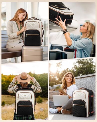 LOVEVOOK Travel Backpack Carry on Flight Approved 40L,Waterproof TSA Travel Essentials Personal Item Backpack for Women Men,Large Carry on Luggage Suitcase Travel Bag for Airplane with 3 Packing Cubes in Kuwait