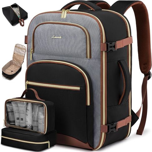 LOVEVOOK Travel Backpack Carry on Flight Approved 40L,Waterproof TSA Travel Essentials Personal Item Backpack for Women Men,Large Carry on Luggage Suitcase Travel Bag for Airplane with 3 Packing Cubes in Kuwait