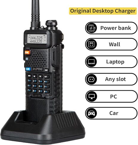 Baofeng UV-5R 8W Tidradio Wireless Programmer Baofeng Bluetooth Two Way Radio Battery and Earpiece for Hunting Survival Gear Battery and Earpiece for Hunting Survival Gear 3800mAh (Black) in Saudi Arabia