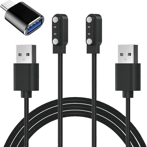 VeryFit Smart Watch Charger, 2-Pack/3.3FT Magnetic Charging Cable for Veryfit Smart Watch ID208, ID207, IDW13, ID208 Plus, IDW19, ID205L, ID206 and More in Saudi Arabia